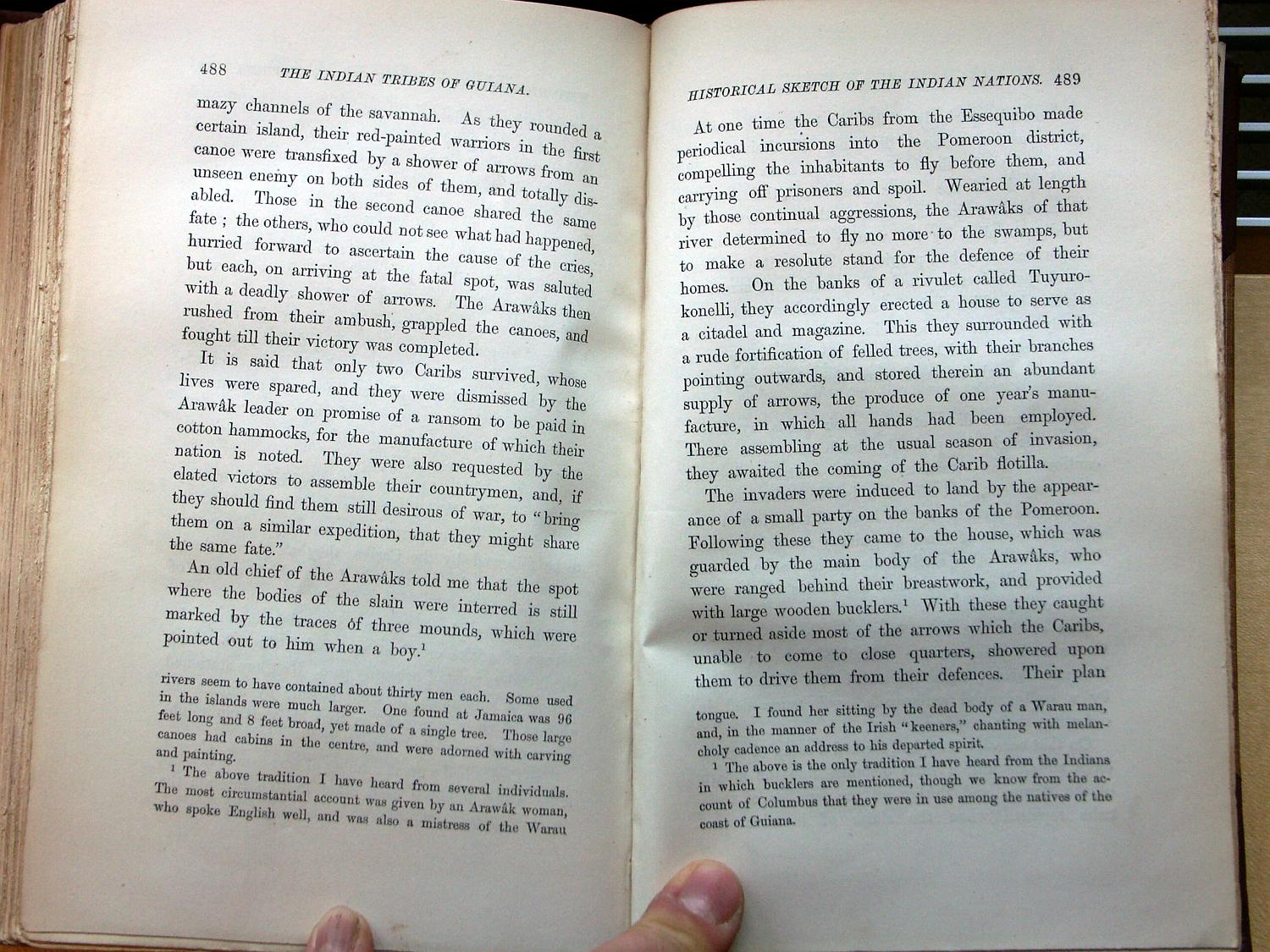 zz-bret68,s.488 kariben kriegskanu mit bemalter schnitzerei und aruak